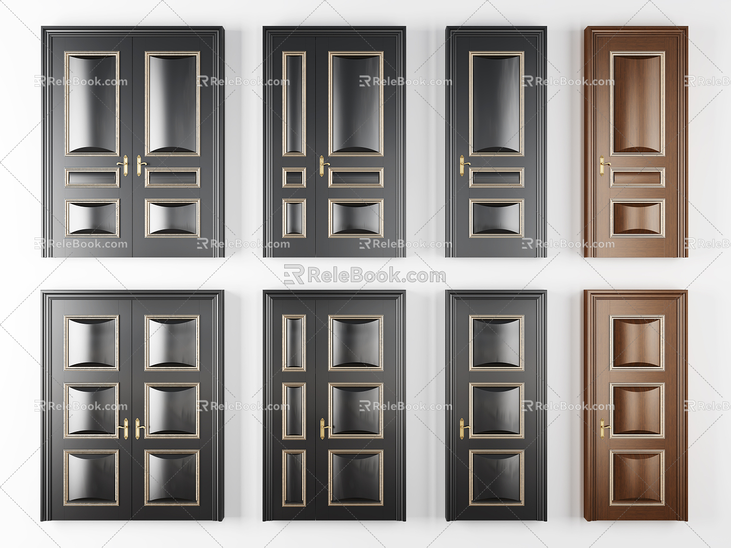 Modern swing door paint room door paint door modeling door single door double door door 3d model