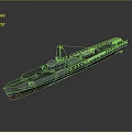 Water Vessel With Gray Body Red Bottom Mast And Deck Equipment