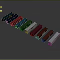 Multi Colored Container Trucks Arranged in Transport Line Formation