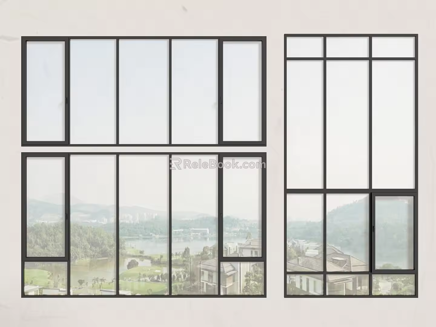 Curtain Wall Window Floor-to-ceiling Window 3d model