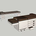 Medical Equipment Examination Tables With Wooden Tops And Drawer Storage Units For Clinical Use