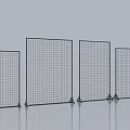 Wire Mesh Grid Dividers With Black Frame And Multiple Heights For Indoor Use 3d model