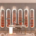 Modern Luxury Live Stream Room With Elegant Display Shelves And Decor