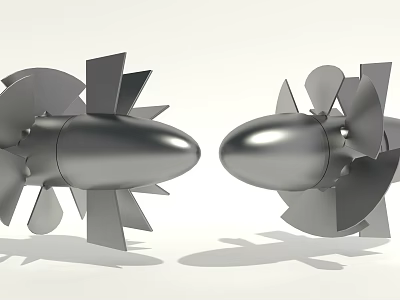 Industrial Equipment Metallic Turbine Blades With Symmetrical Mechanical 3D Render Design 3d model