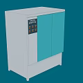 Industrial Cabinet Style Equipment With Teal Doors Gray Body Control Panel Buttons And Digital