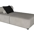 Modern Beige Chaise Lounge Design With Gray Cushions And Comfortable Structure 3d model