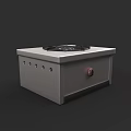 Square Kitchen Cooktop With Black Heating Plate Side Vents And Red Control Knob