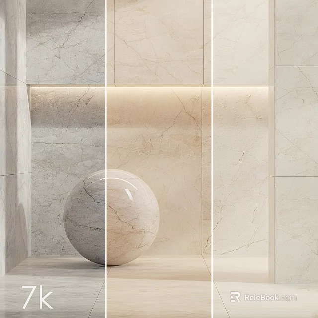 Modern Elegant Marble Decorative Components With Wall Panels And Spherical Ornaments 3d model