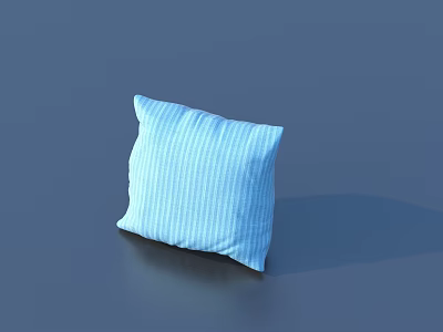 Light Blue Vertical Striped Pillow Soft Comfortable Decorative Cushion For Home 3d model