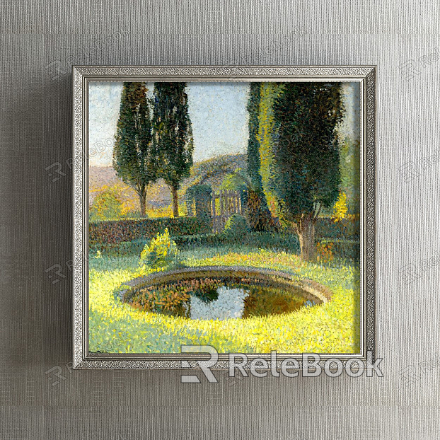 European-style landscape painting green living room historical painting natural landscape decorative painting model