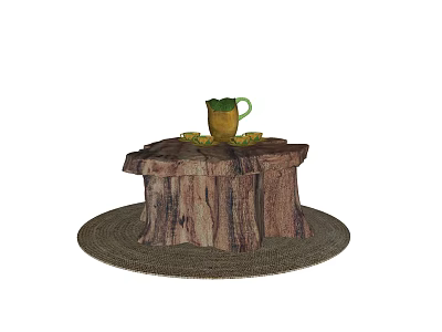 Quiet Tea Table Natural Tree Sump Tea Table 3d model