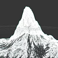 Micro Terrain Mountain Model With Snow Covered Surface And Detailed Texture 3d model