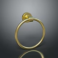 Golden Brass Towel Ring Modern Design Bathroom Accessory With Shiny Finish