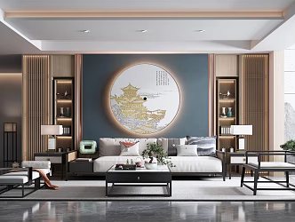 New Chinese Living Room 3d model
