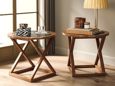 Modern Side Table Solid Wood Side Table Side Table Corner Table Decorations Middle Ancient Side Table model