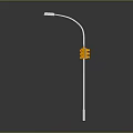 Outdoor Street Light With Metal Pole And Yellow Traffic Signal