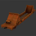 Orange Tilted Freight Train Car Modern Industrial Metal Structure For Cargo Transport