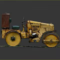 Vintage American Roller DC92 Model Yellow Steam Roller on Green Grass Base
