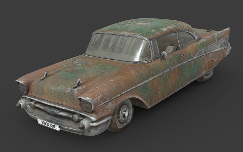 Scrap car abandoned car scrap car broken car 3d model