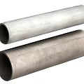 Two Cylindrical Metal Pipes For Construction Building Components With Textured Surface