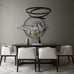 Dining table and chair 3d model