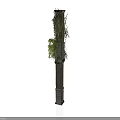 Modern Decorative Pillar Adorned With Lush Green Vines In Contemporary Interior Design