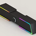Black Headphone Speaker With RGB Lighting And Modern Sleek Design