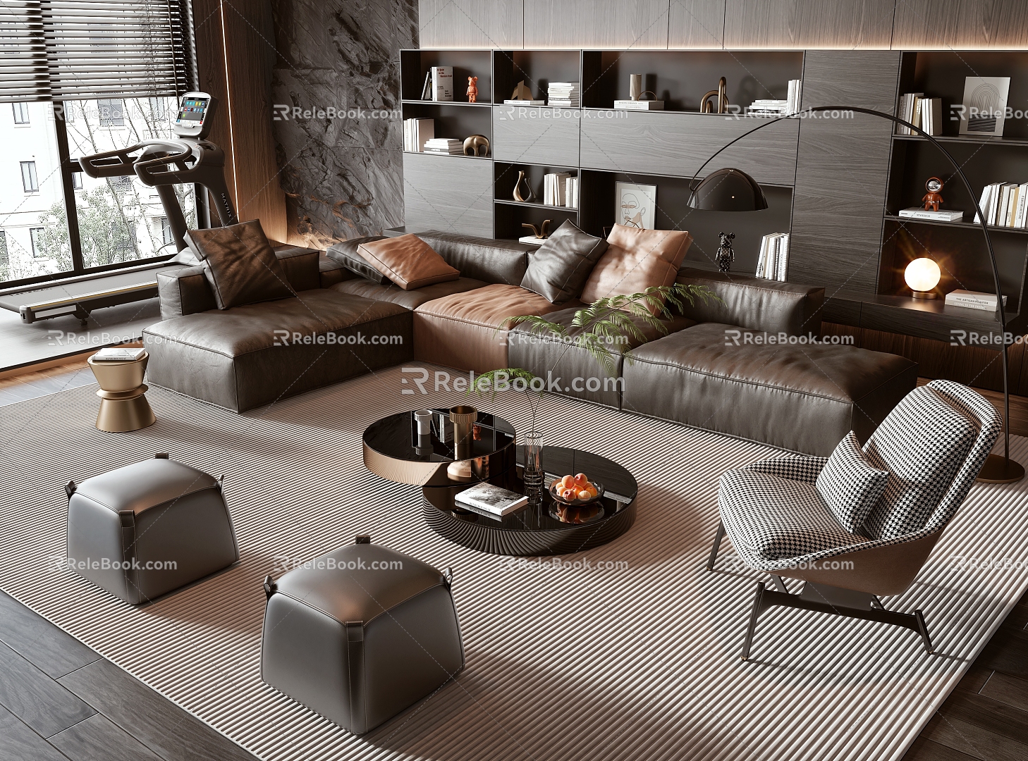 Sofa coffee table combination 3d model