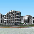 Modern Apartment Buildings In Urban Residential Area With Contemporary Exterior And Balconies