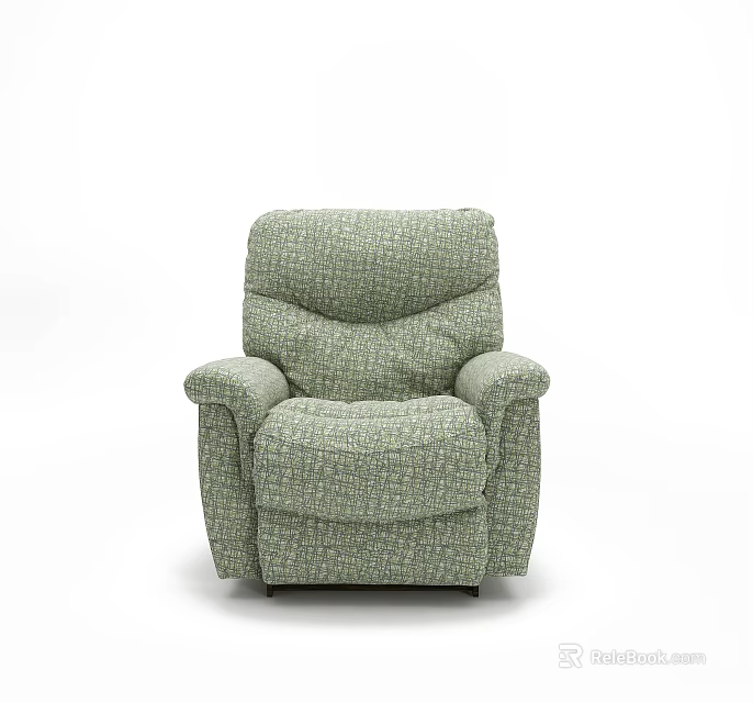 Light Green Upholstered Single Sofa with Comfortable Armrests and Plush Cushions 3d model 