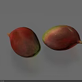Two Fresh Ripe Mangoes With Red And Green Color On Blue Background