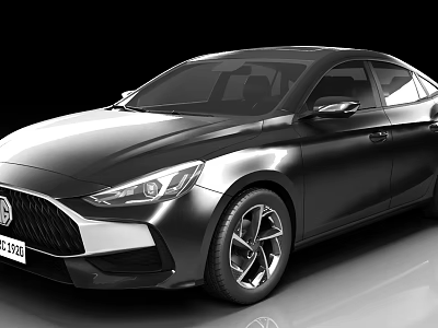 Modern Black Sedan With Sleek Body Design Alloy Wheels And Front Grille 3d model