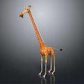 Cartoon Giraffe Character 3D Model With Orange Spots And Long Neck