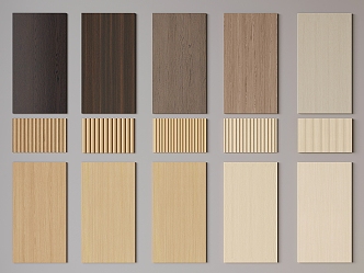 Modern wall panel Grille panel Wood veneer wall panel Great wall board Wave board 3d model