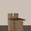 Wooden Leisure Chair With U Shaped Backrest Natural Wood Texture Modern Minimalist Design