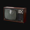 Old Fashioned Vintage Television With Wooden Case Knob Controls And Retro Screen