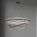 Modern Elegant Chandelier With Multiple Circular Metallic Rings And Sleek Lighting Design 3d model
