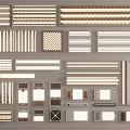 Various Modern Grille Lights Designs for Office and Home Ceiling Lighting 3d model