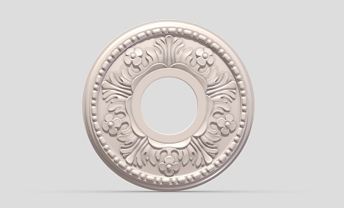 Jianou carved plaster ceiling round carved lamp panel 3d model