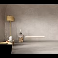 Modern Console Table And Side Cabinet In Neutral Toned Entryway With Wicker Chair And Blinds