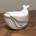 Whale Shaped Kids Chair With Blue Cushion And White Body Design