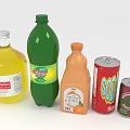 Assorted Beverages With Apple Juice 7UP Orange Juice Soda And Cherry Juice Cans