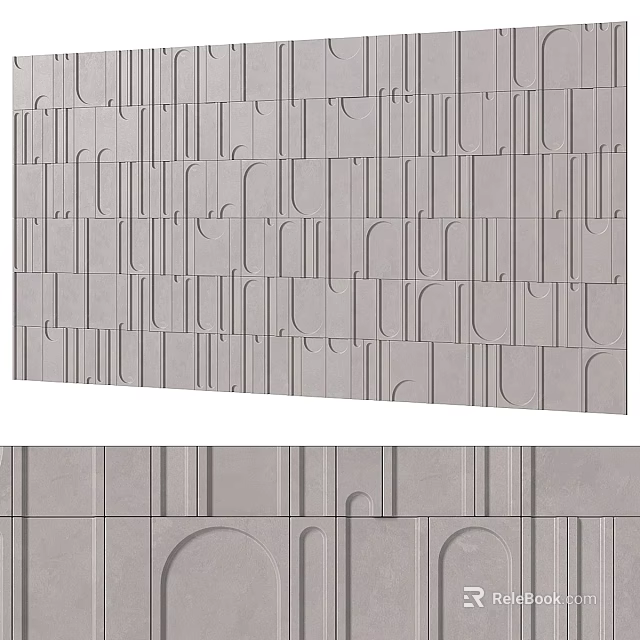 Modern Textured Background Wall With Abstract Geometric Patterns And 3D Design 3d model 