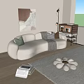 Modern Multiplayer Sofa Double Sofa 3d model