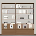 Modern Solid Wood Bookshelf 3d model