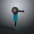 Blue Handheld Electric Angle Grinder Industrial Power Tool With Grinding Wheel 3d model