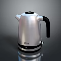 Zibart Silver Electric Kettle With Stainless Steel Body And Black Handle