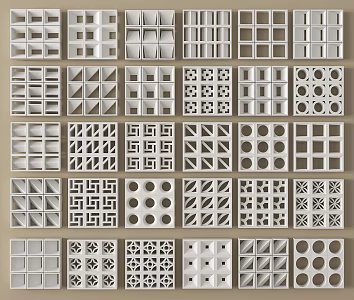 Modern Cement Brick Prefabricated Hollow Brick Cement Brick Partition Hollow Brick Hollow Brick 3d model