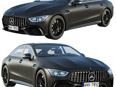 Black Mercedes AMG Luxury Sedan With Sleek Design And Sporty Exterior 3d model