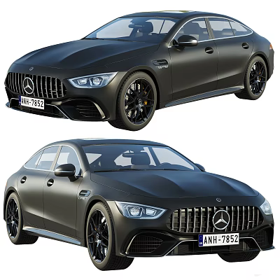 Black Mercedes AMG Luxury Sedan With Sleek Design And Sporty Exterior 3d model